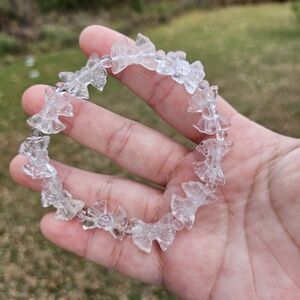 clear quartz citrine bow bracelet